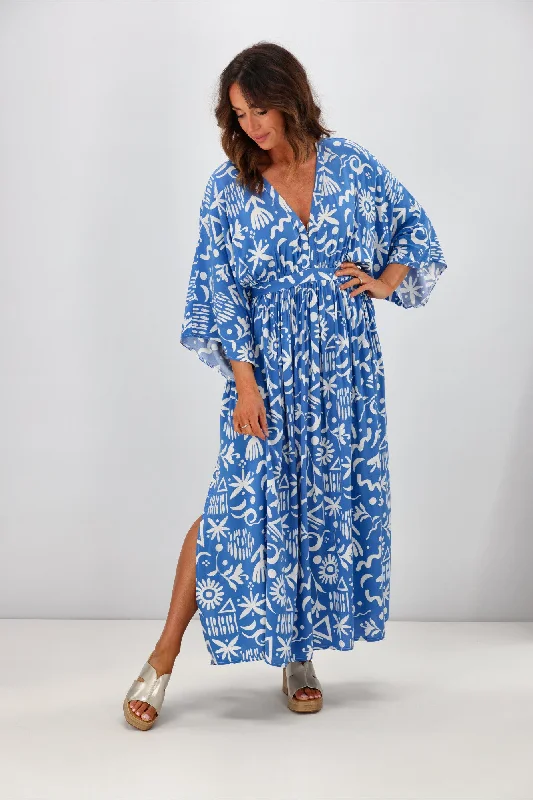 Salty Bright Camilla Dress Blue Print