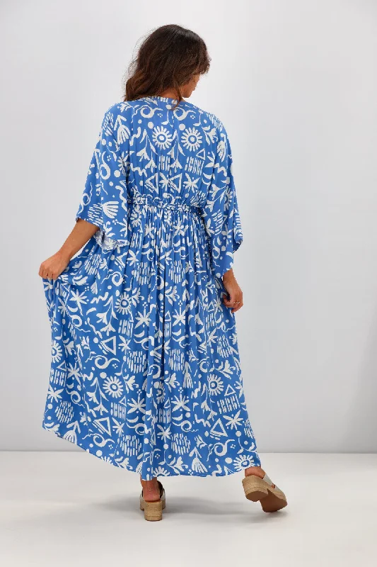 Salty Bright Camilla Dress Blue Print