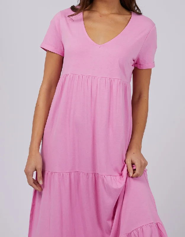 Silent Theory Lola Tiered Dress Bright Pink