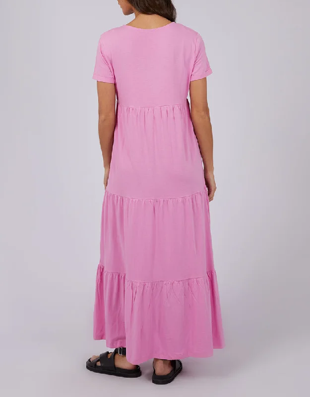 Silent Theory Lola Tiered Dress Bright Pink