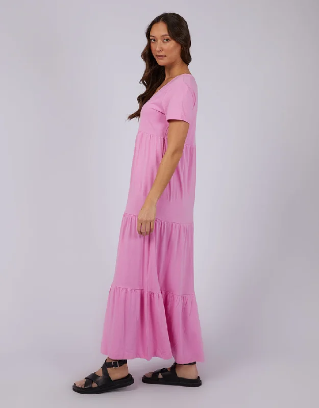 Silent Theory Lola Tiered Dress Bright Pink