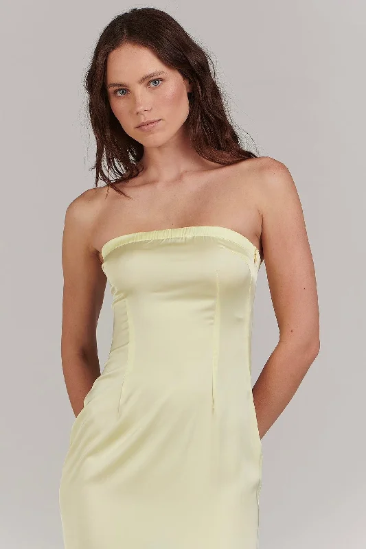 Sinead Lemon Strapless Midi Dress