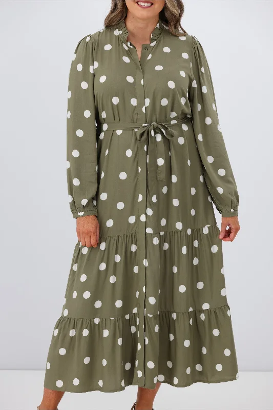 Stella + Gemma Joli Dress Olive Spot