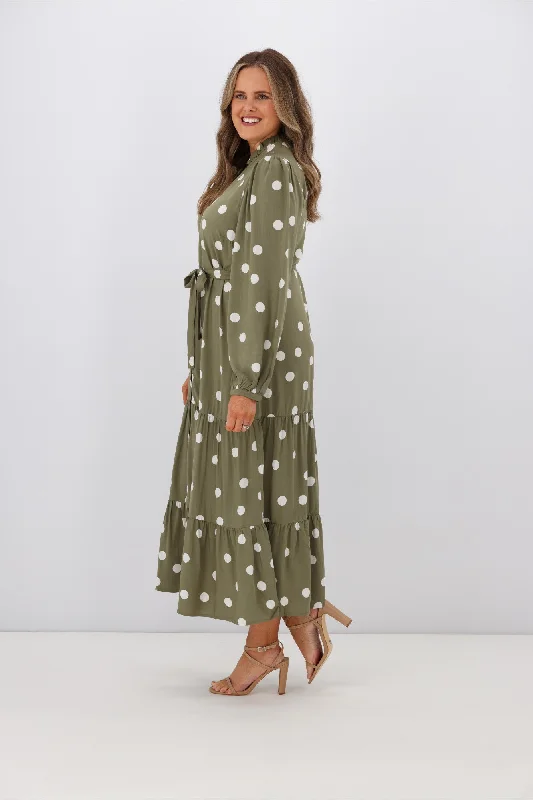 Stella + Gemma Joli Dress Olive Spot