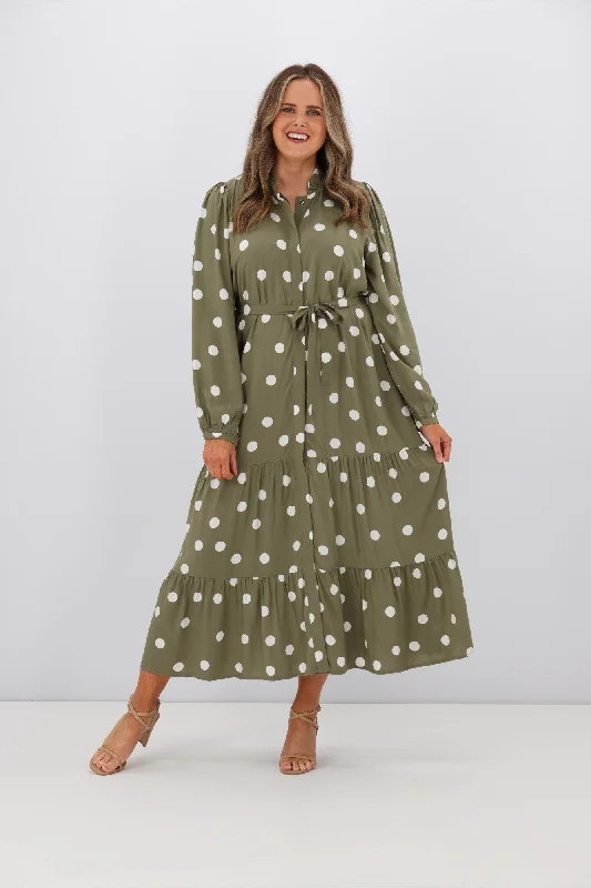 Stella + Gemma Joli Dress Olive Spot