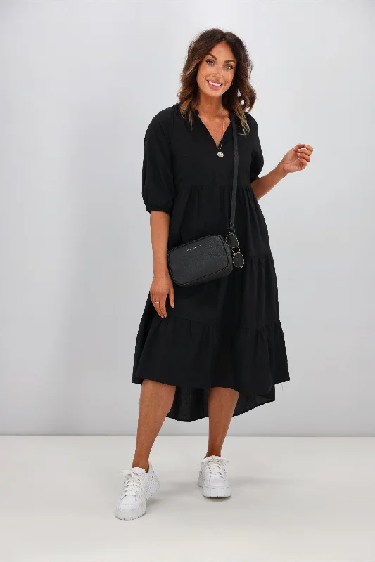 Sunday Boho Harlow Hi Low Dress Black