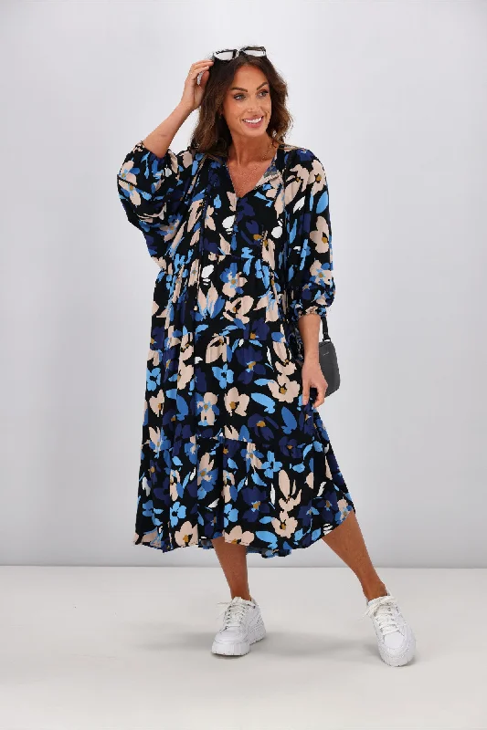 Sunday Boho Kenza Dress Black Blue