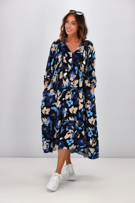 Sunday Boho Kenza Dress Black Blue