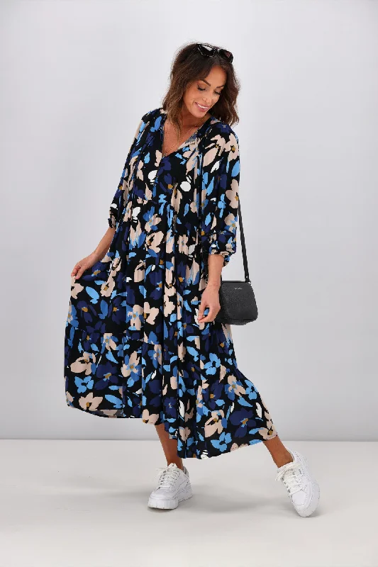 Sunday Boho Kenza Dress Black Blue