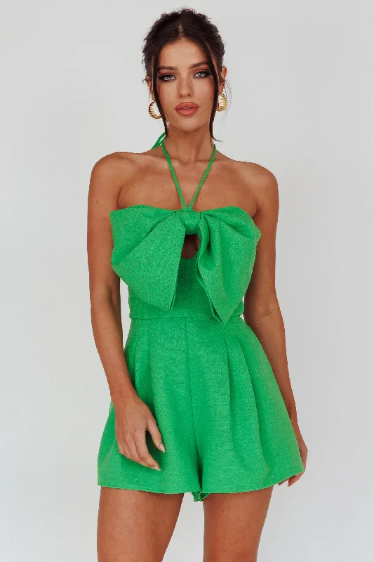 Tink Bow Bust Romper Kelly Green