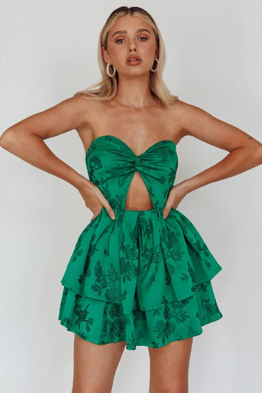 Tylah Keyhole Twist Bust Mini Dress Green