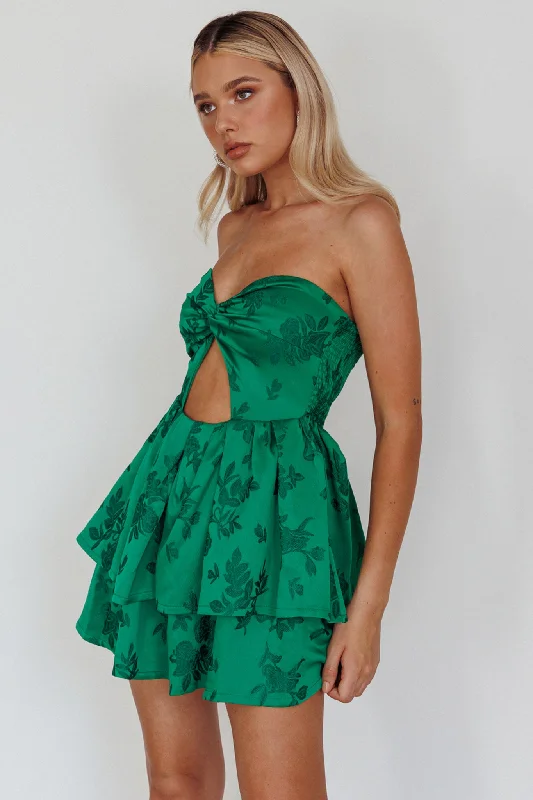 Tylah Keyhole Twist Bust Mini Dress Green