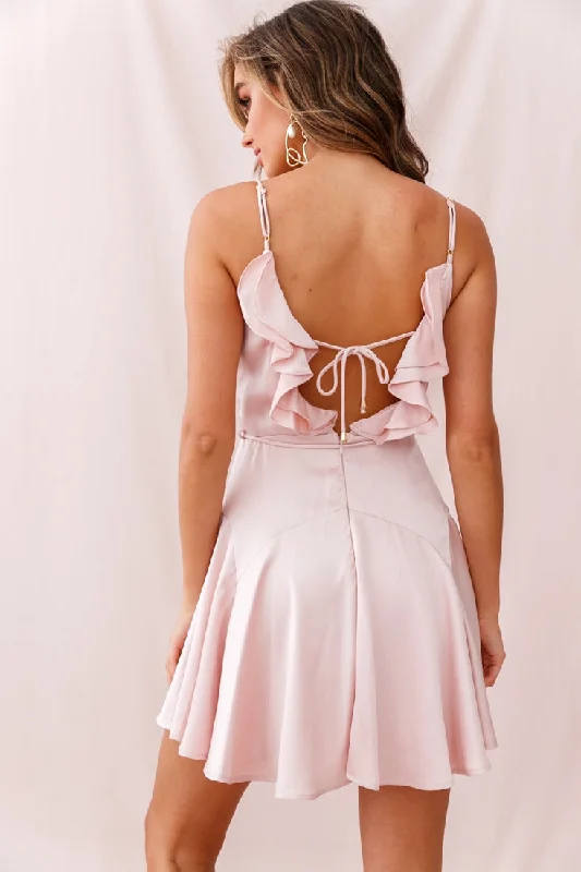 Valley Ruffle Tie-Up Back Dress Blush