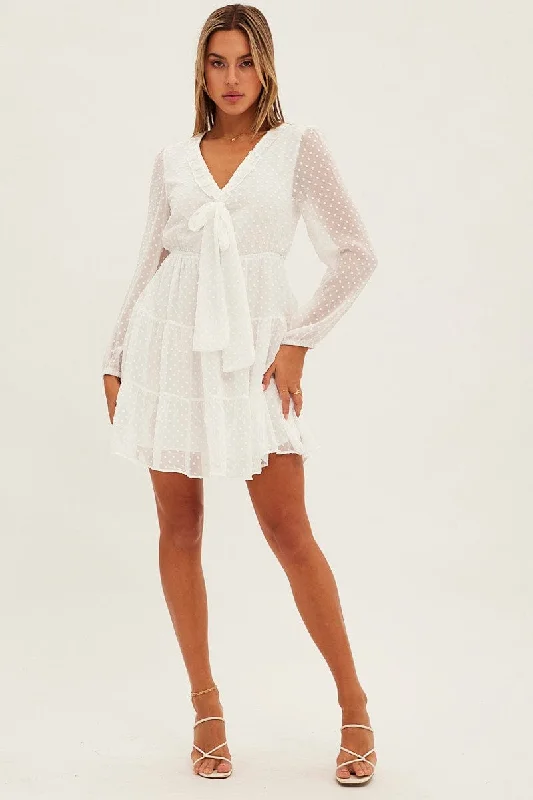 White Mini Dress Long Sleeve