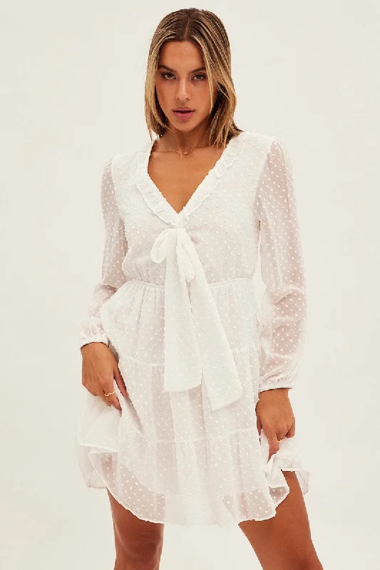 White Mini Dress Long Sleeve