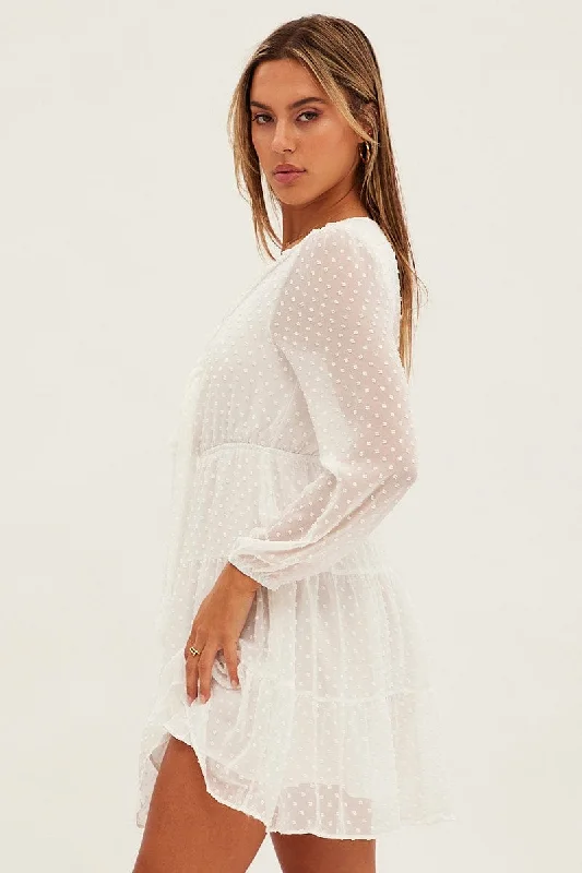 White Mini Dress Long Sleeve