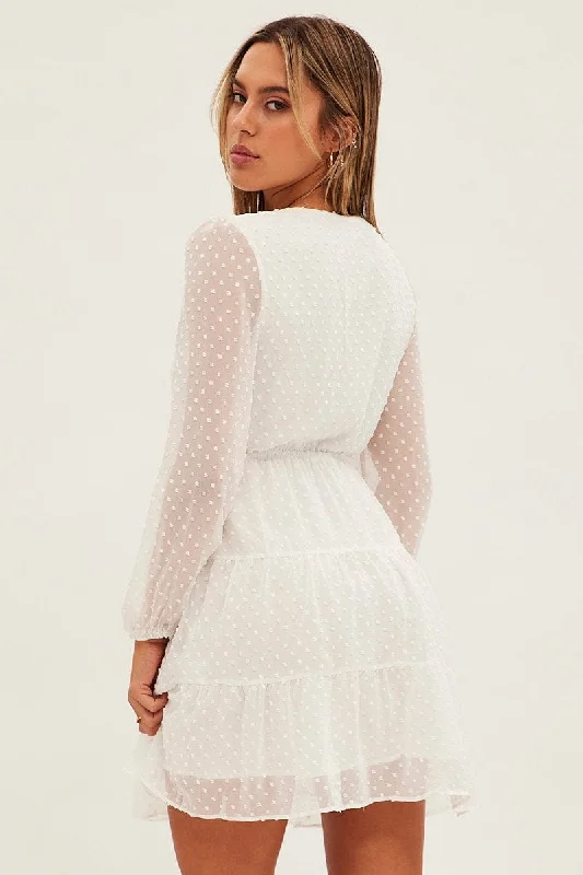 White Mini Dress Long Sleeve